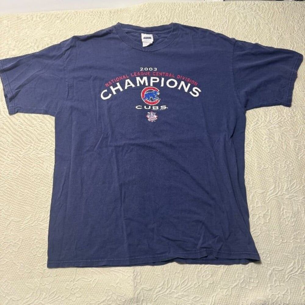 Vintage 2003 Chicago Cubs NL Central Division Champions T-Shirt Size XL